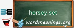 WordMeaning blackboard for horsey set